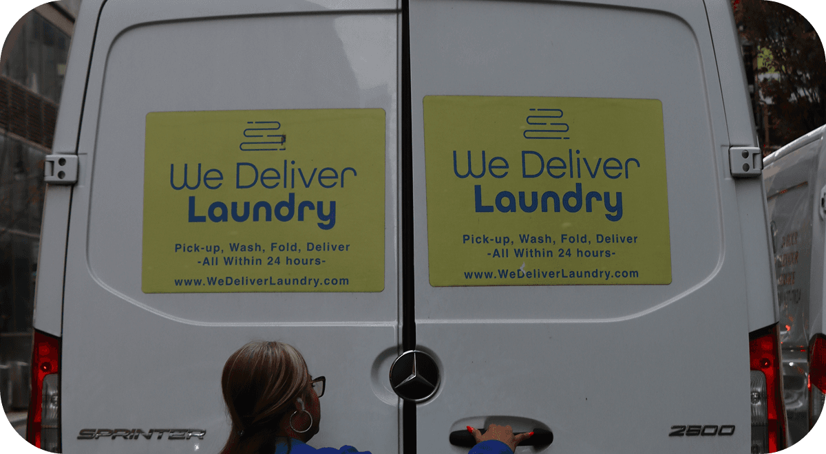 Clean folded laundry ready for delivery
